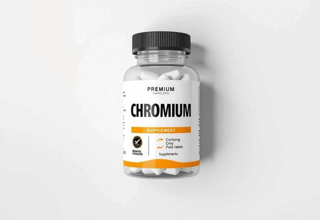Chromium mineral supplement bottles