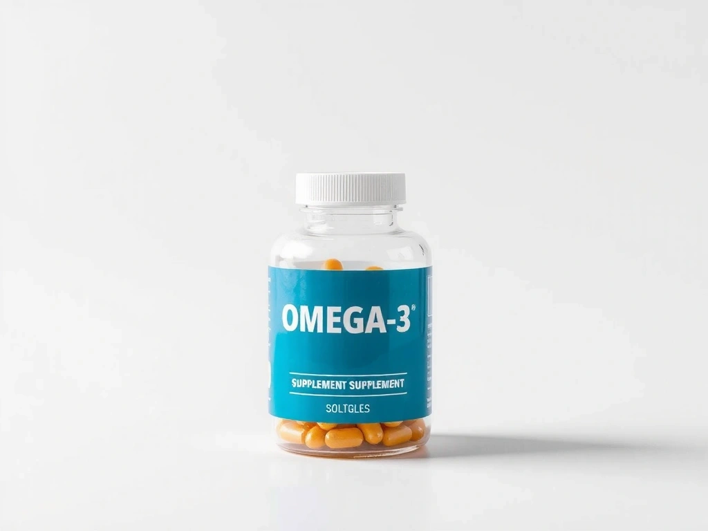 Omega-3 supplement bottle